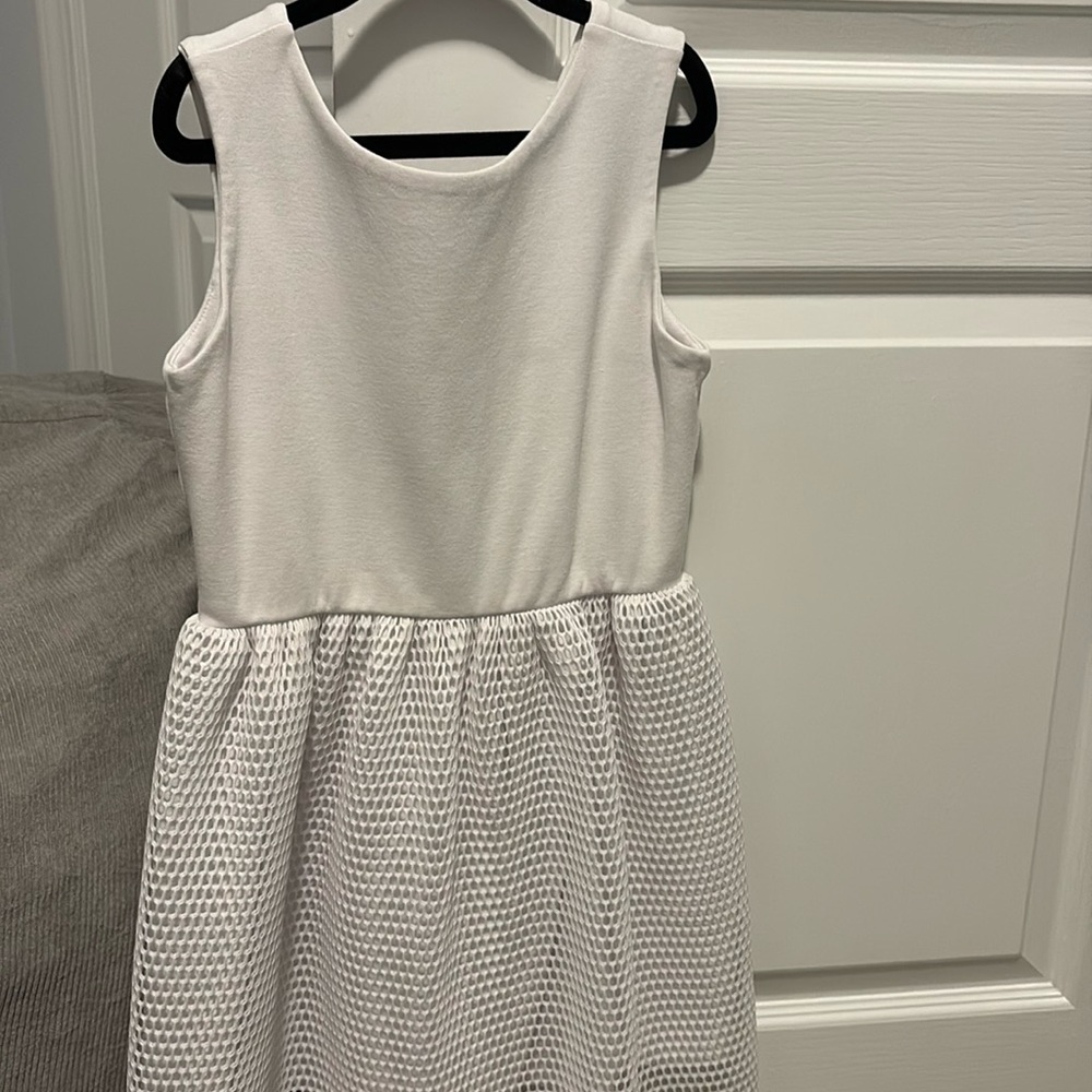 White summer dress with mesh! Zippers in back. Gently worn